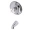 Kingston Brass Tub and Shower Faucet, 2, Wall Mount, Polished Chrome KB3631PXTO - alternate 1